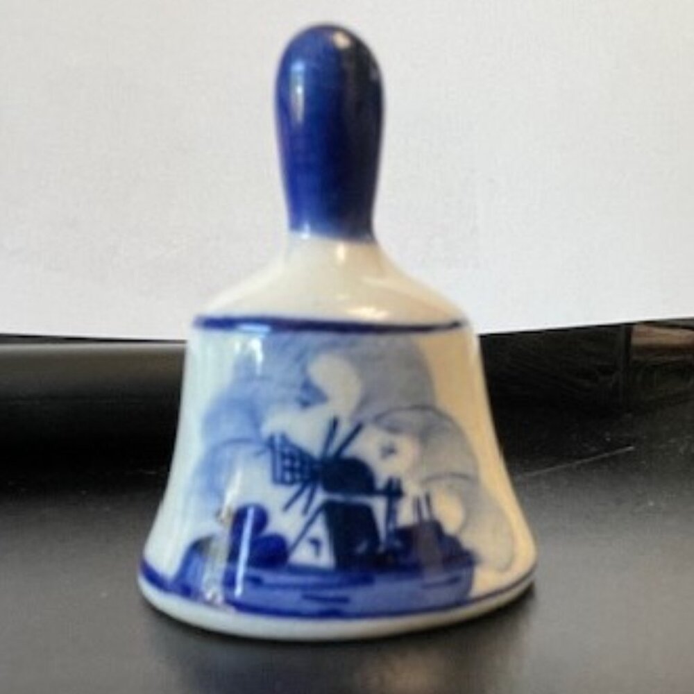 Vintage Hand Painted Delfts Blue Holland Bell 1.625" tall x 1.25" wide
